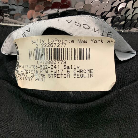 SALLY LAPOINTE Size M Silver Sequined Dress Pants - Picture 6 of 6